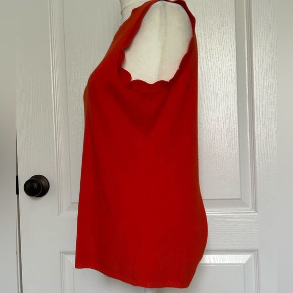 Cable & Gauge Women’s Orange Scalloped Tank Top Rayon Blend Size Large - Picture 4 of 10